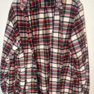 Lands’ End Plaid Flannel Button Down Shirt XL Tall
